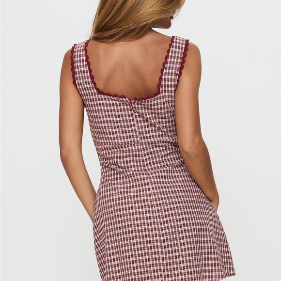 NWT Princess Polly Dasha Mini Dress Red Check US Size 6 - Picture 3 of 11